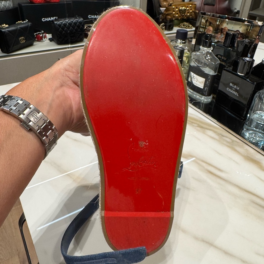 Christian Louboutin Mariza Zeppa espadrille denim wedges - Picture 2 of 3